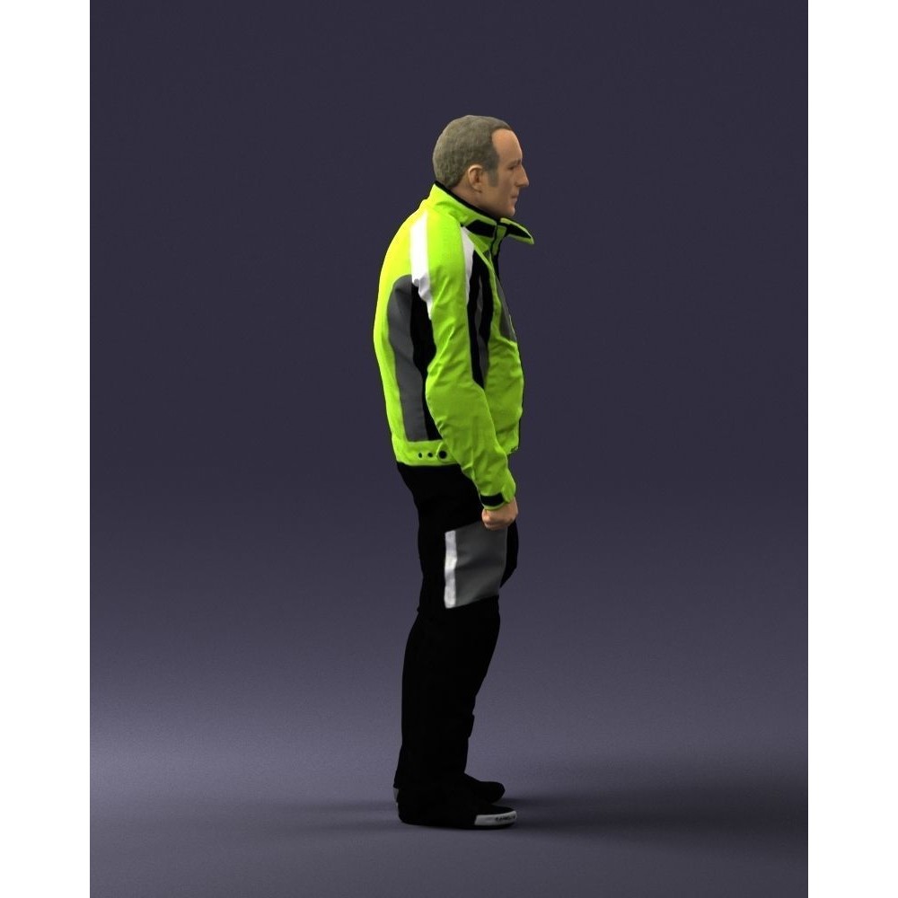 Biker Male Character 3D Model – Low Poly Game Asset, FBX - View 14