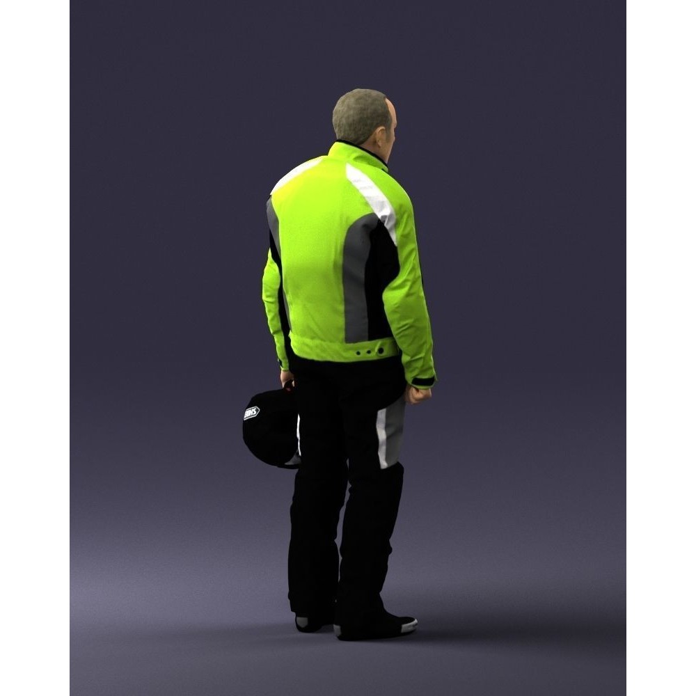 Biker Male Character 3D Model – Low Poly Game Asset, FBX - View 17