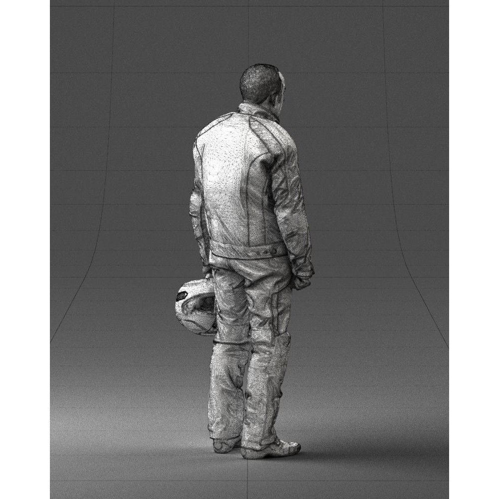 Biker Male Character 3D Model – Low Poly Game Asset, FBX - View 19