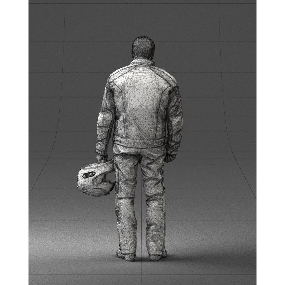 Biker Male Character 3D Model – Low Poly Game Asset, FBX - View 22