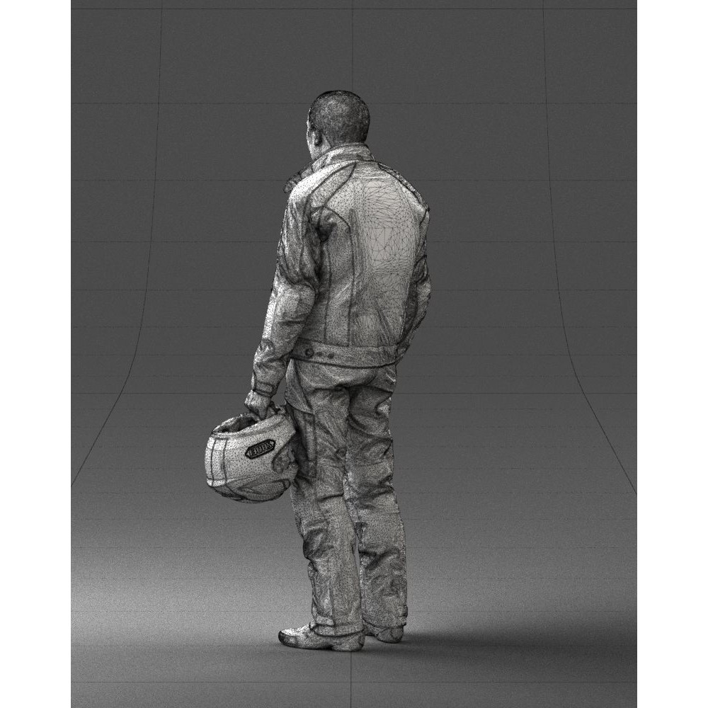 Biker Male Character 3D Model – Low Poly Game Asset, FBX - View 25