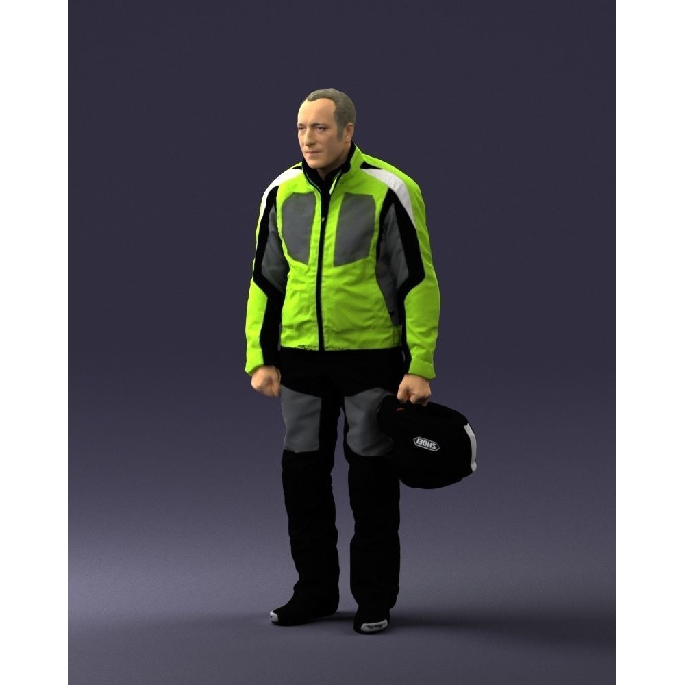 Biker Male Character 3D Model – Low Poly Game Asset, FBX - View 32