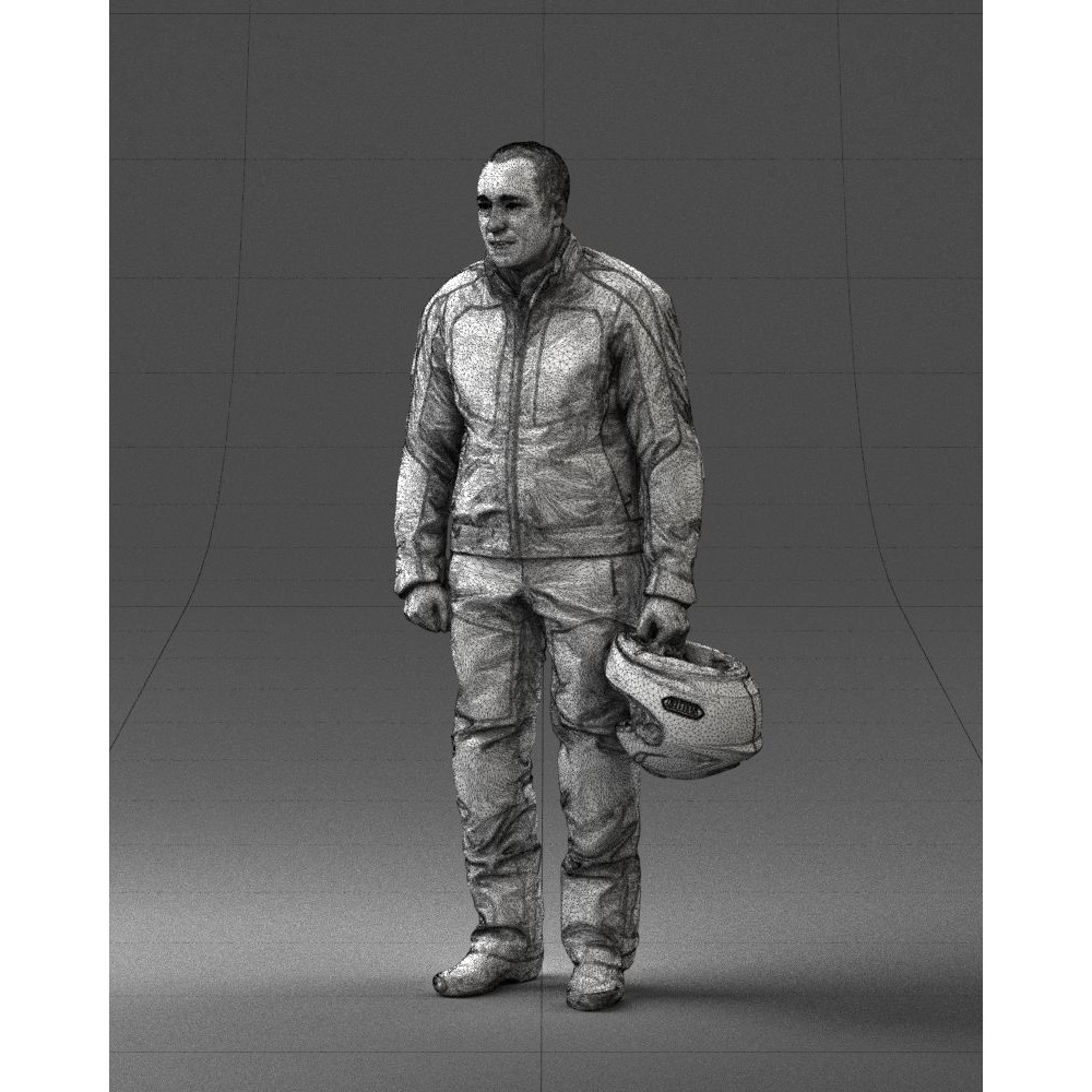 Biker Male Character 3D Model – Low Poly Game Asset, FBX - View 34