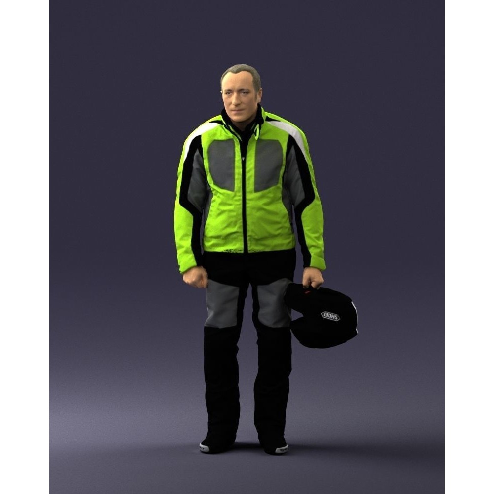 Biker Male Character 3D Model – Low Poly Game Asset, FBX - View 35