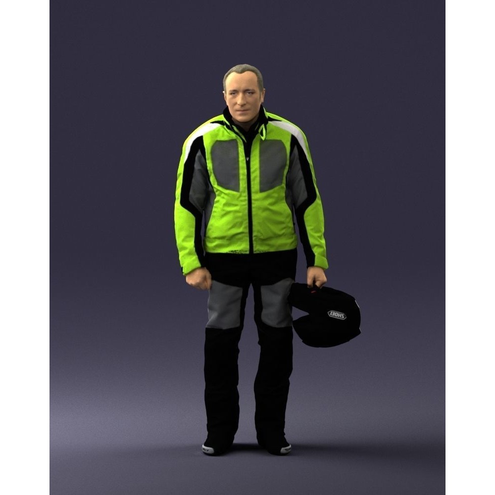Biker Male Character 3D Model – Low Poly Game Asset, FBX - View 38