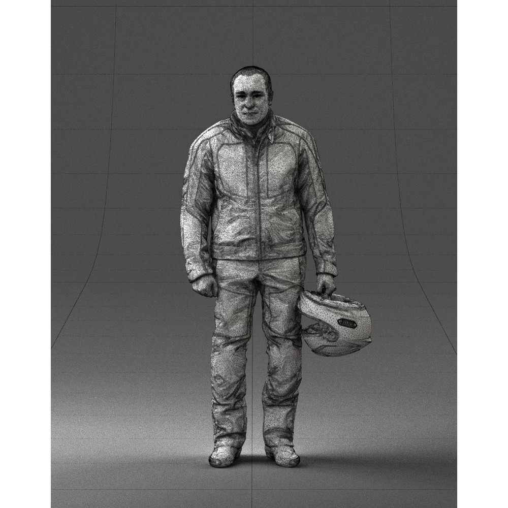 Biker Male Character 3D Model – Low Poly Game Asset, FBX - View 4