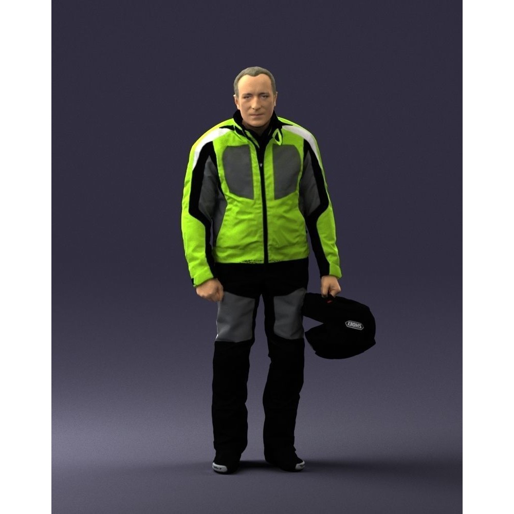 Biker Male Character 3D Model – Low Poly Game Asset, FBX - View 5
