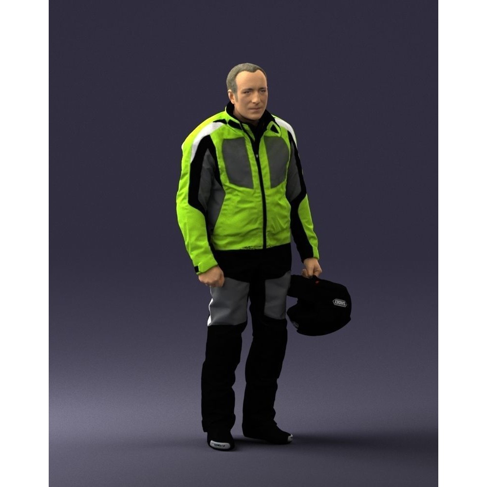 Biker Male Character 3D Model – Low Poly Game Asset, FBX - View 8