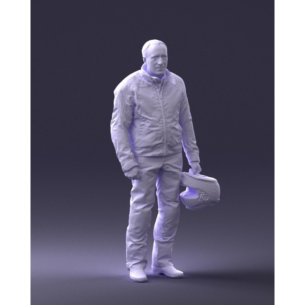 Biker Male Character 3D Model – Low Poly Game Asset, FBX - View 9