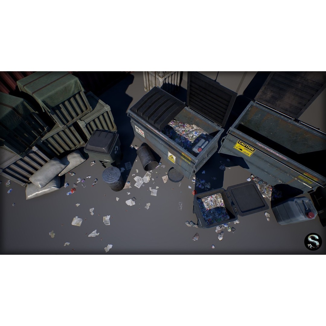 Industrial Props Pack 3D Model – Low Poly Game Asset, FBX, PBR - View 6