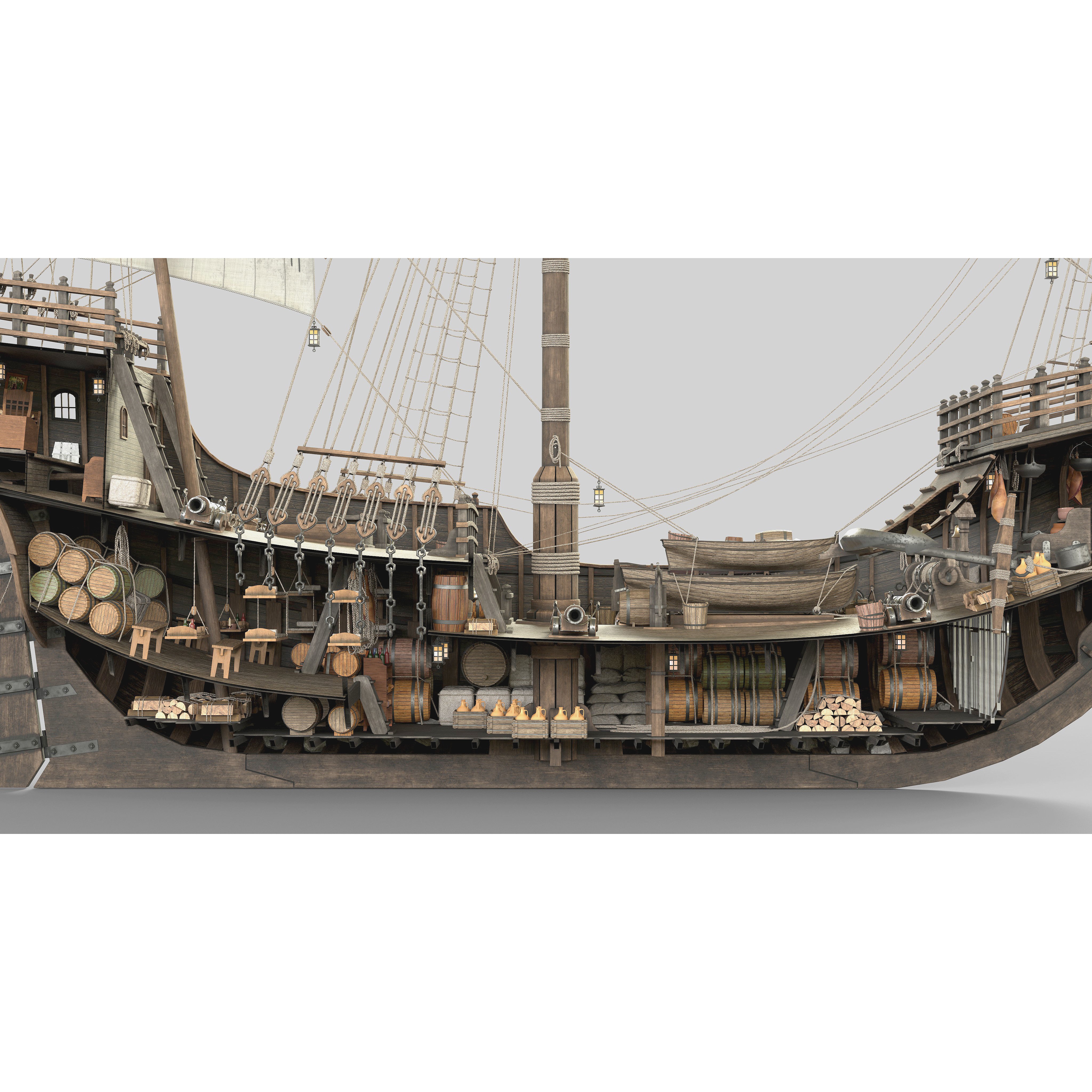 Santa Maria 1495 - Detailed Historic 3D Model