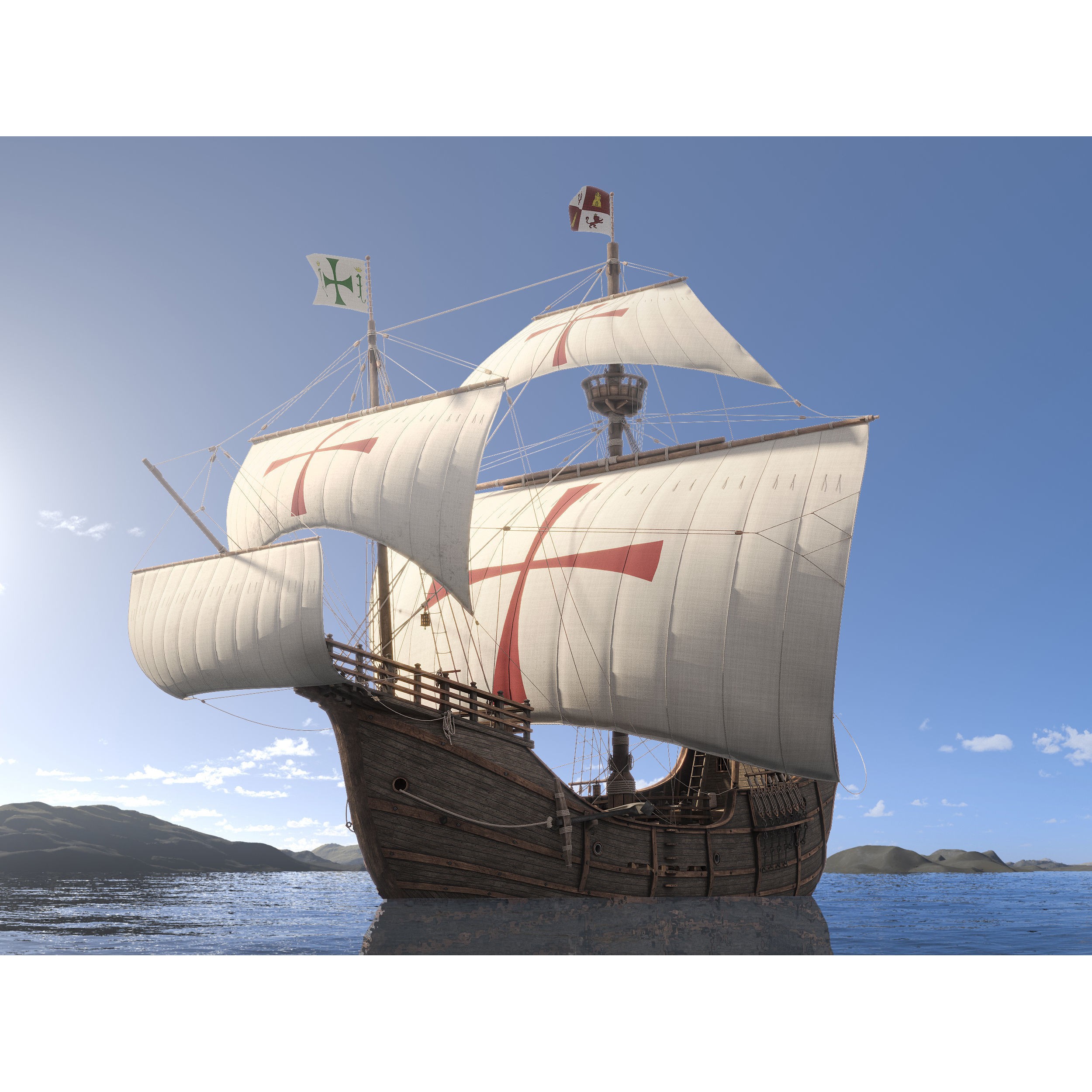 Santa Maria 1495 - Detailed Historic 3D Model - View 10