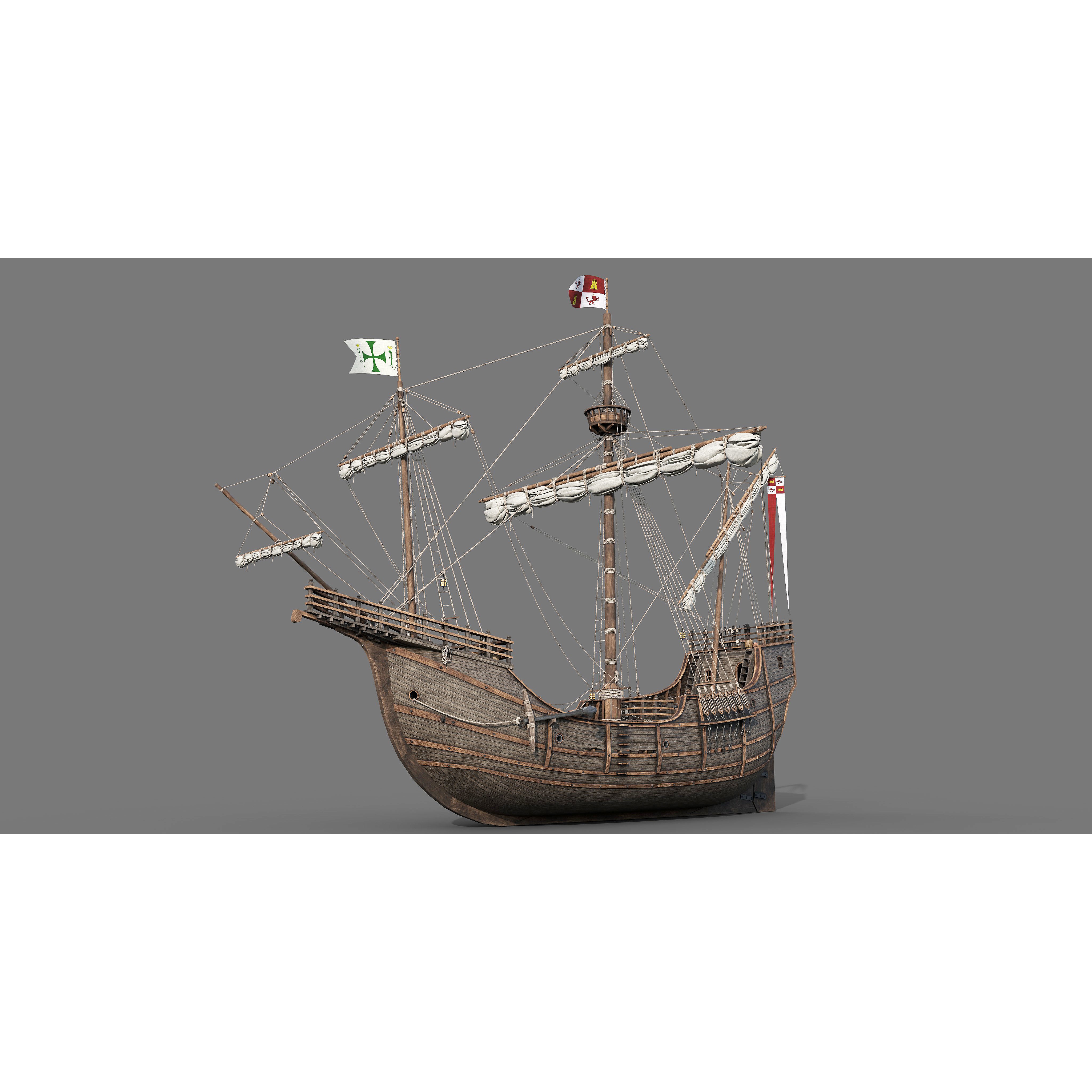 Santa Maria 1495 - Detailed Historic 3D Model - View 18