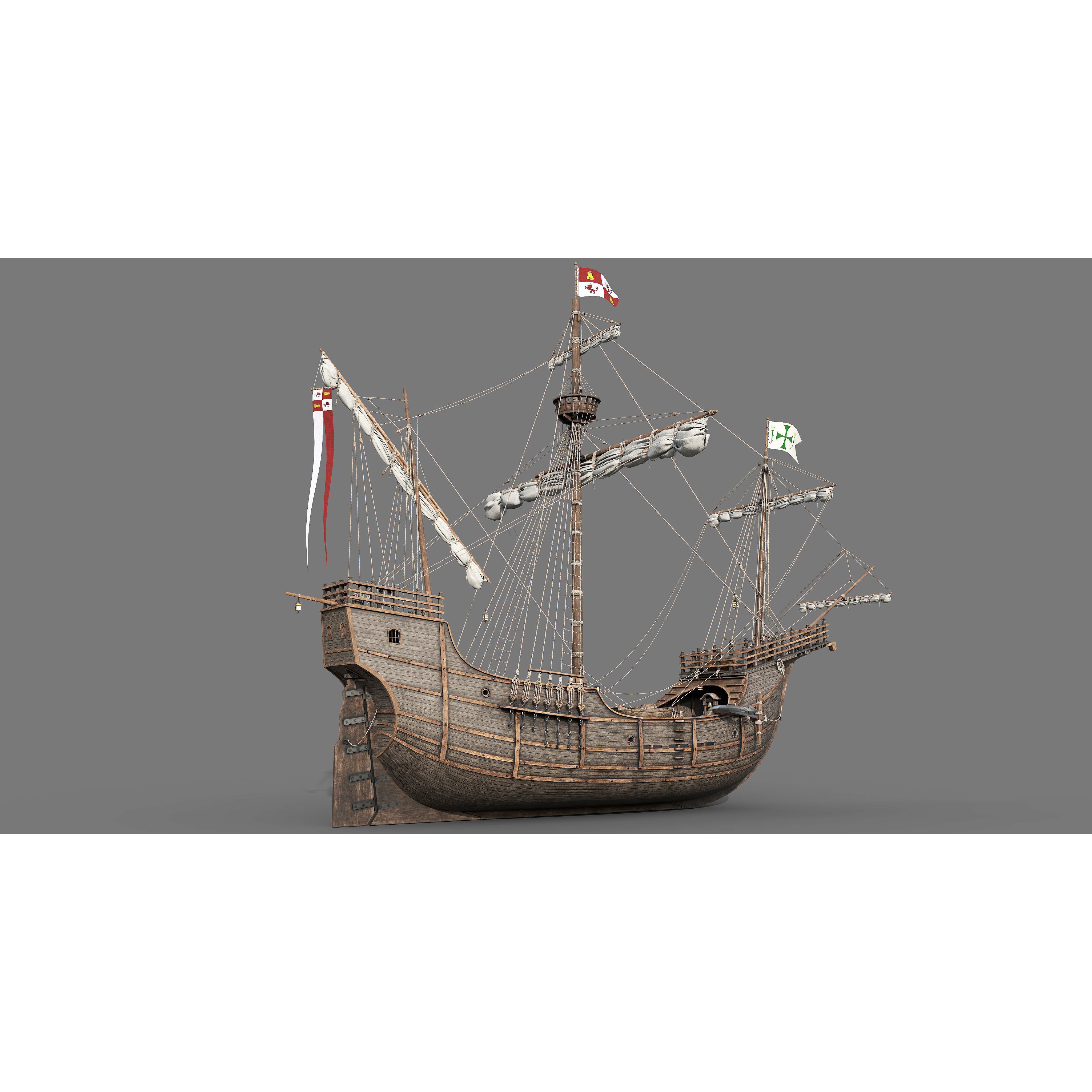 Santa Maria 1495 - Detailed Historic 3D Model - View 19
