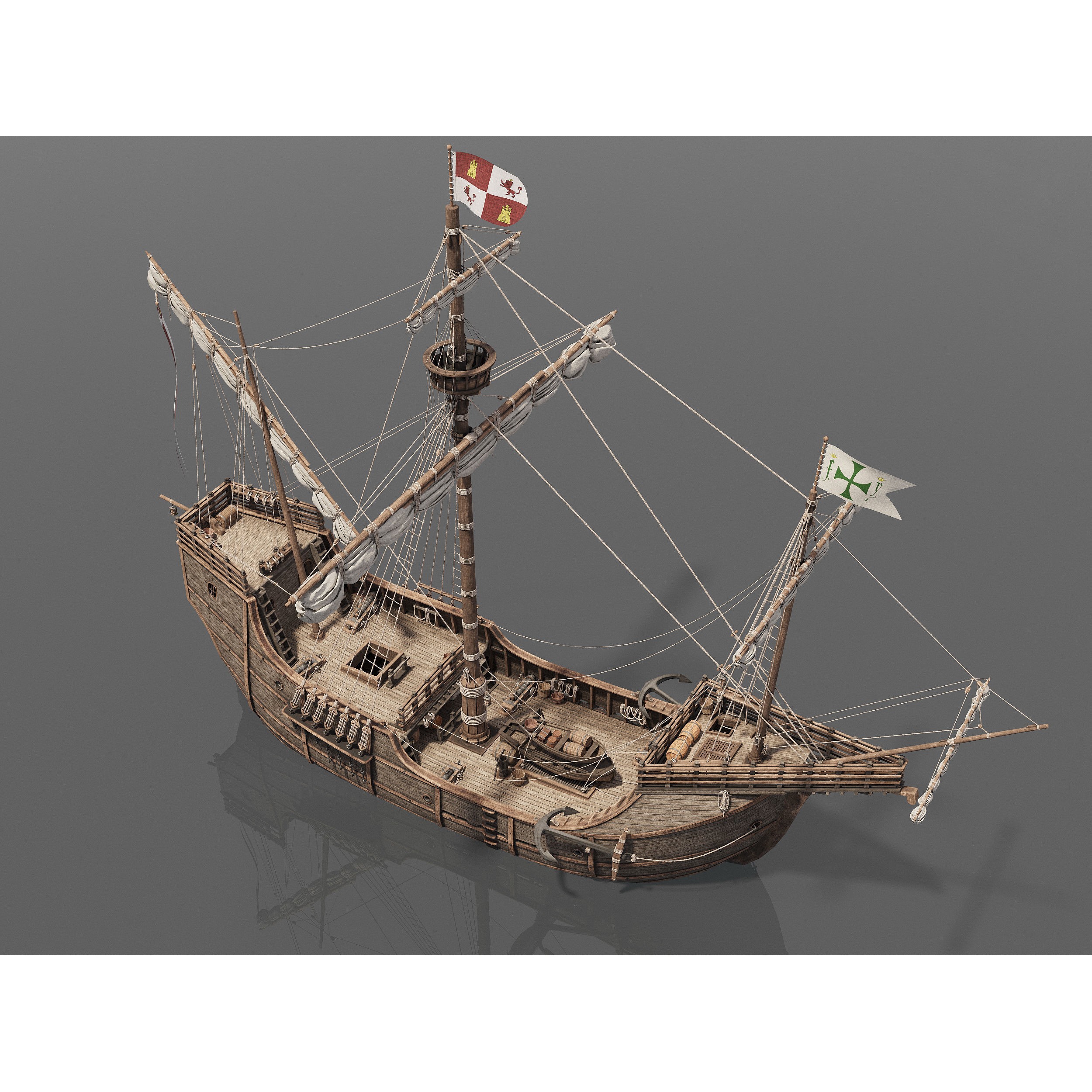 Santa Maria 1495 - Detailed Historic 3D Model - View 20