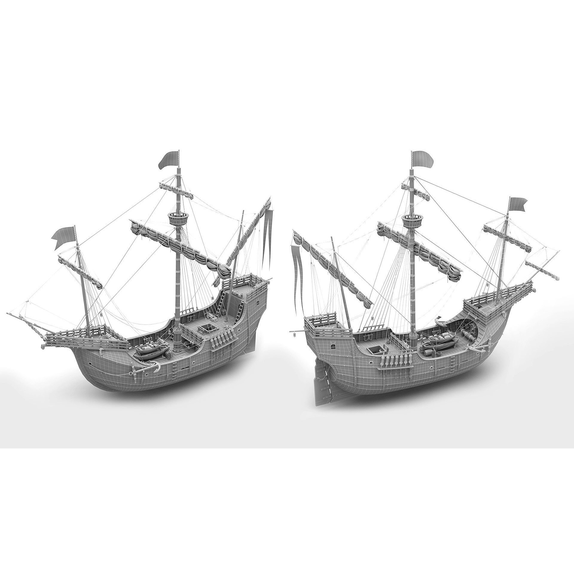 Santa Maria 1495 - Detailed Historic 3D Model - View 21