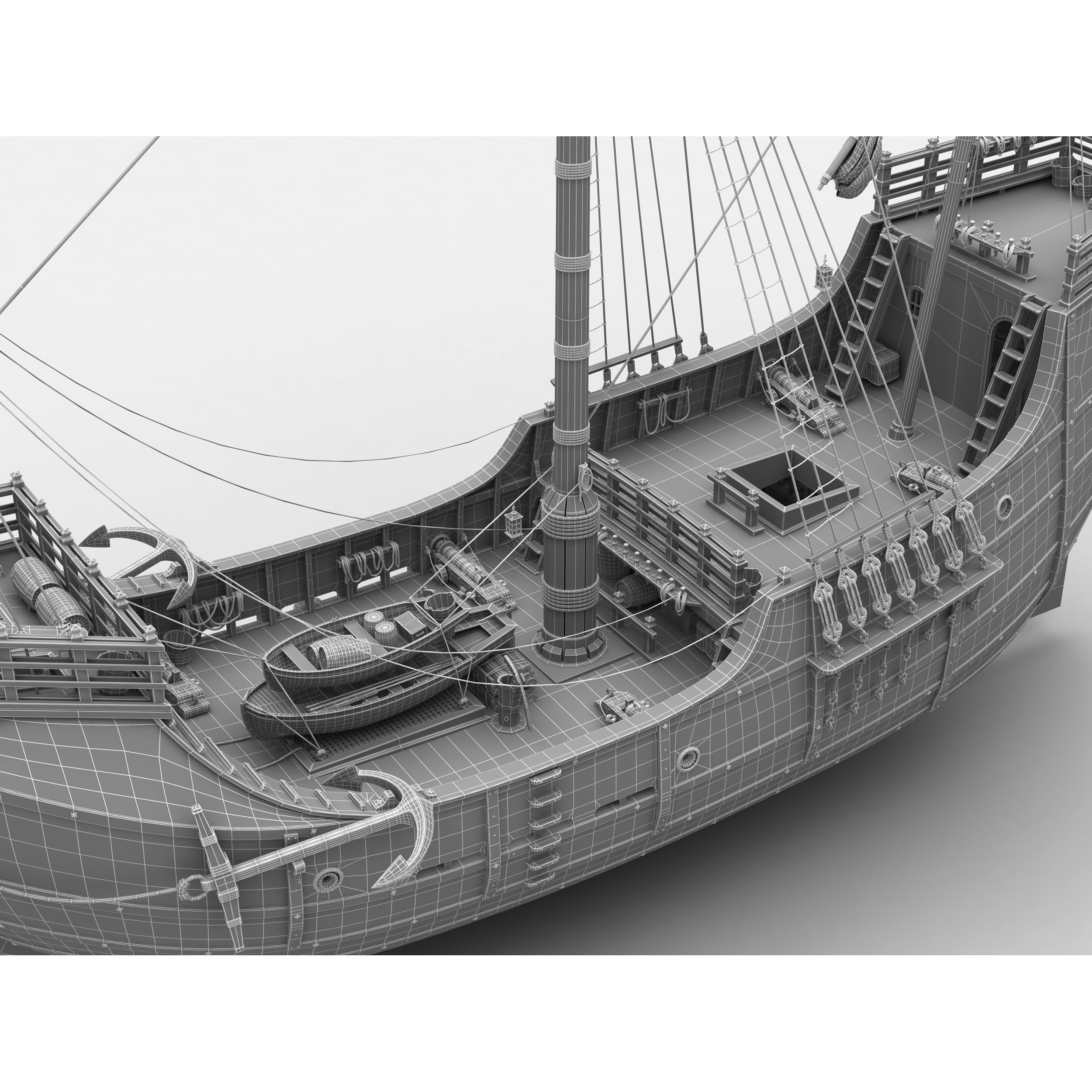 Santa Maria 1495 - Detailed Historic 3D Model - View 22