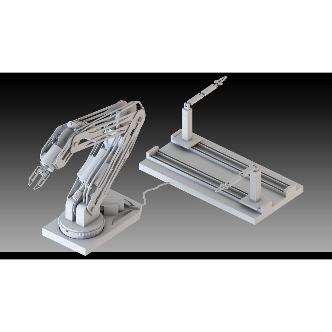 Industrial Robots 3D Model – High Detail Low-Poly Kitbash, FBX & OBJ - View 18