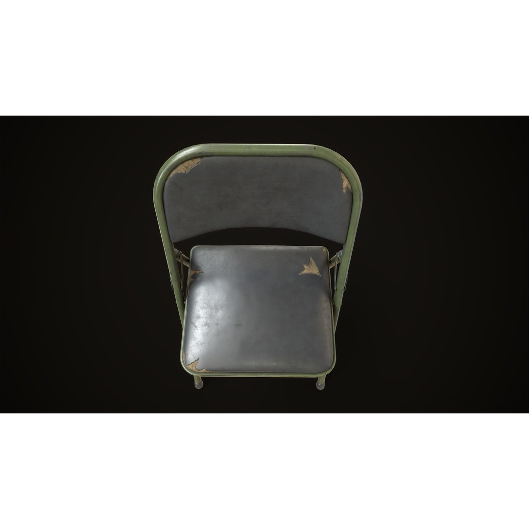 Metal Folding Chair 3D Model – Low Poly Game Ready Asset, FBX - View 16