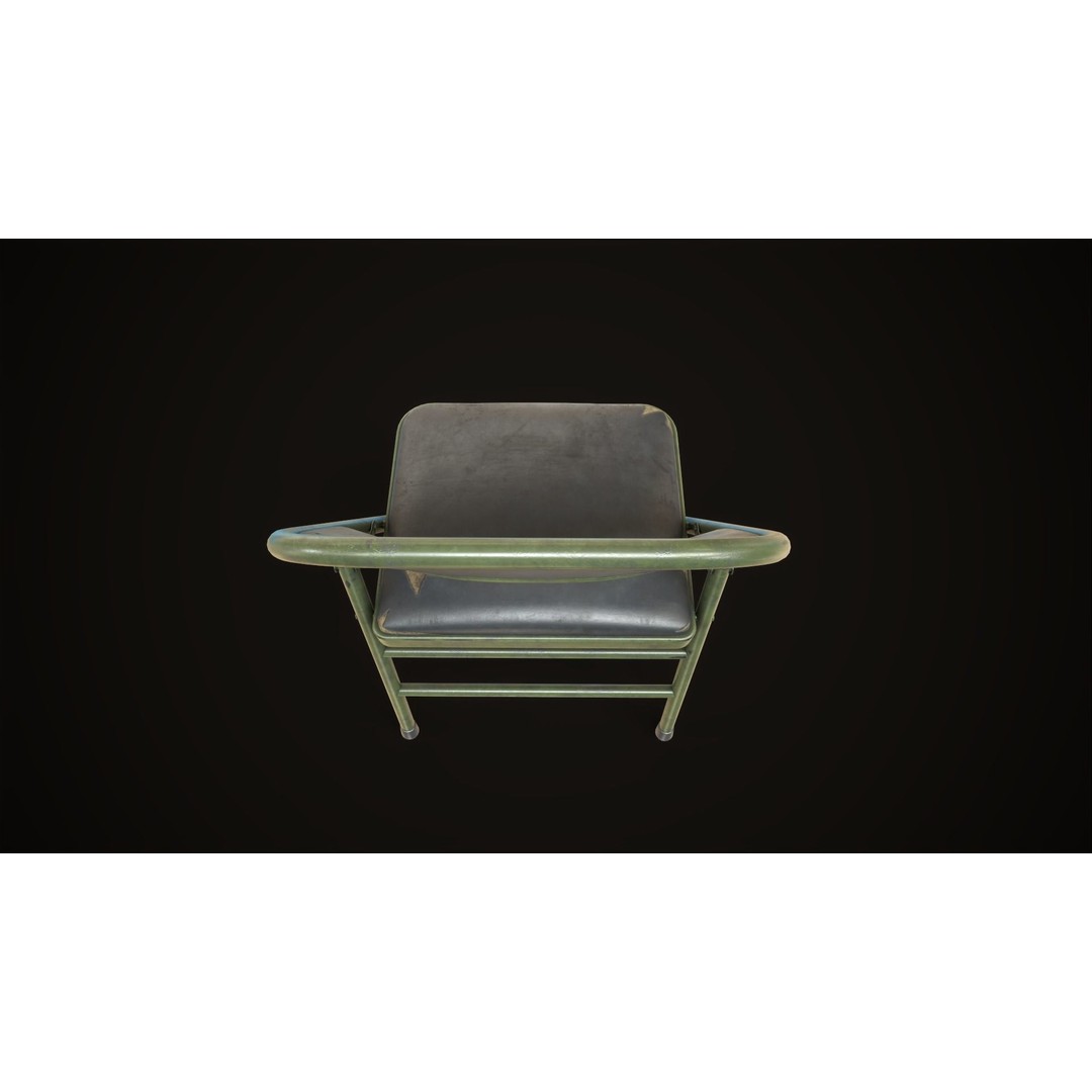 Metal Folding Chair 3D Model – Low Poly Game Ready Asset, FBX - View 19
