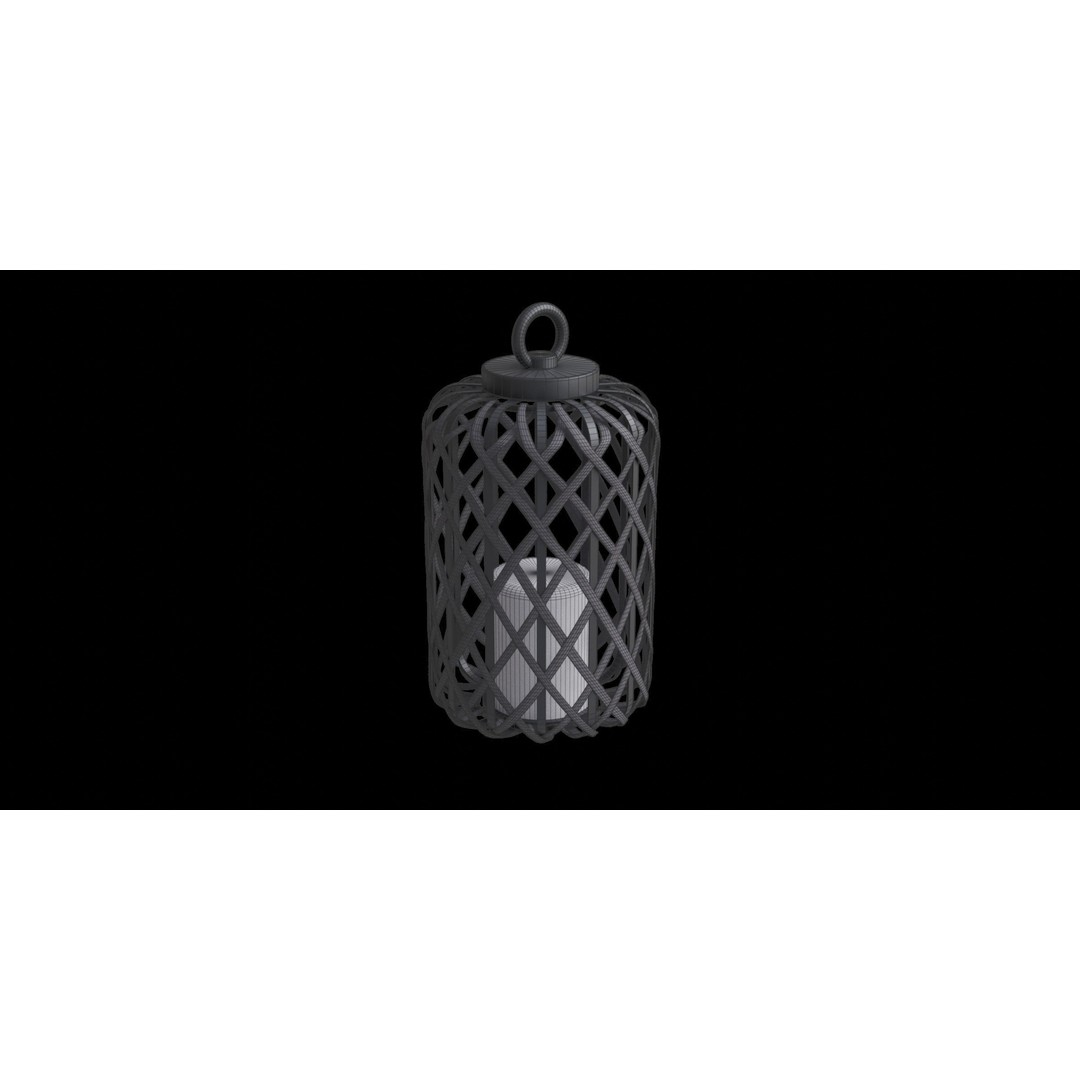 Woven Basket Pendant 3D Model – Low Poly Lamp with PBR Textures, Blender