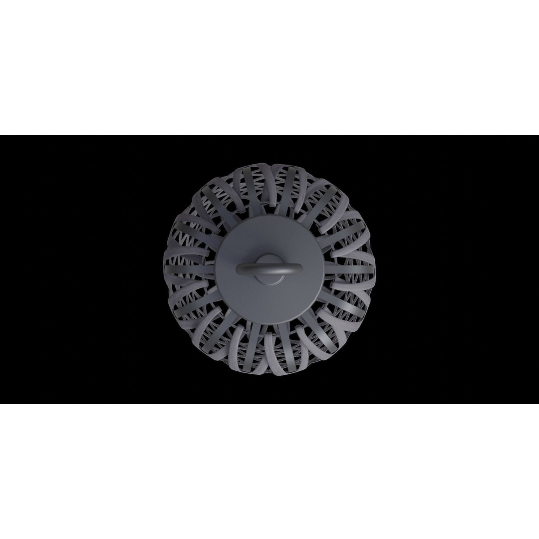 Woven Basket Pendant 3D Model – Low Poly Lamp with PBR Textures, Blender - View 4