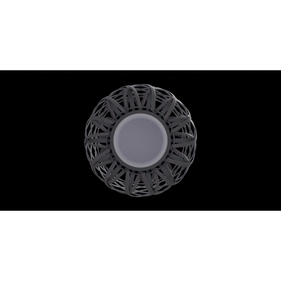 Woven Basket Pendant 3D Model – Low Poly Lamp with PBR Textures, Blender - View 5