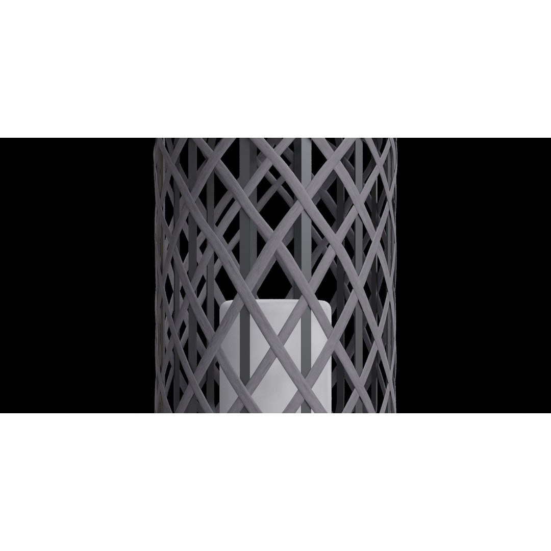 Woven Basket Pendant 3D Model – Low Poly Lamp with PBR Textures, Blender - View 7