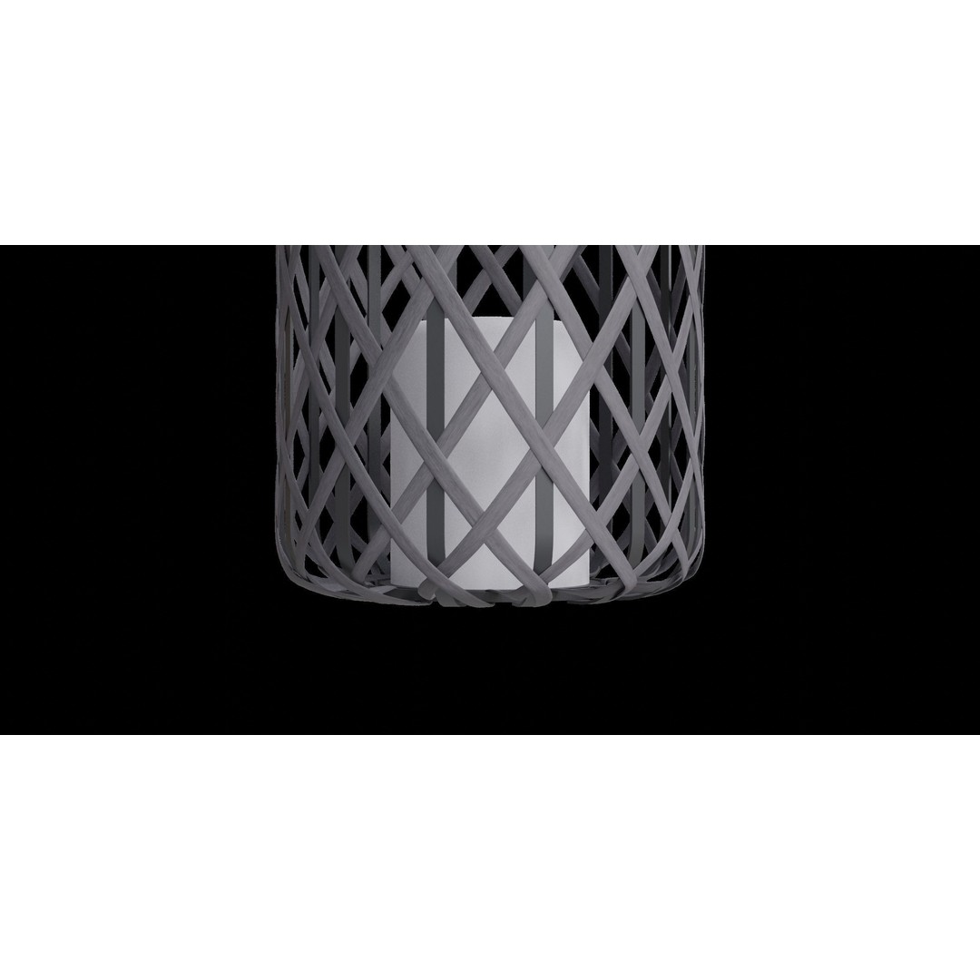 Woven Basket Pendant 3D Model – Low Poly Lamp with PBR Textures, Blender - View 8