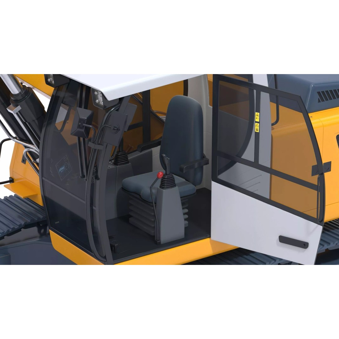 Liebherr R920 Litronic Crawler Excavator 3D Model – High Poly PBR Asset, FBX, OBJ - View 10
