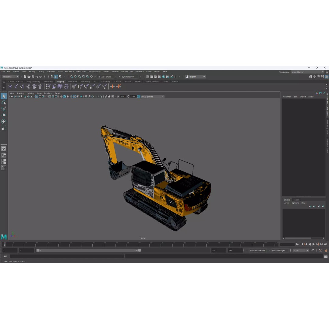 Liebherr R920 Litronic Crawler Excavator 3D Model – High Poly PBR Asset, FBX, OBJ - View 14
