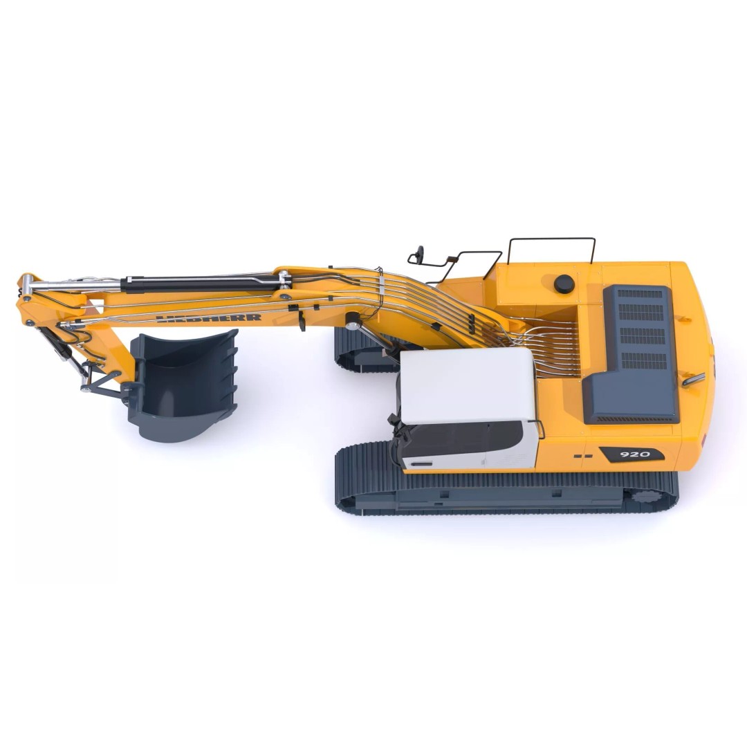 Liebherr R920 Litronic Crawler Excavator 3D Model – High Poly PBR Asset, FBX, OBJ - View 16