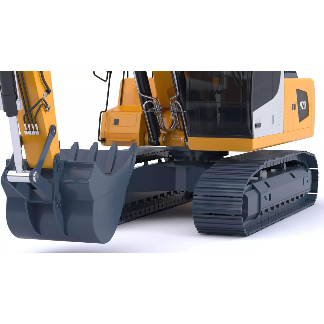 Liebherr R920 Litronic Crawler Excavator 3D Model – High Poly PBR Asset, FBX, OBJ - View 17