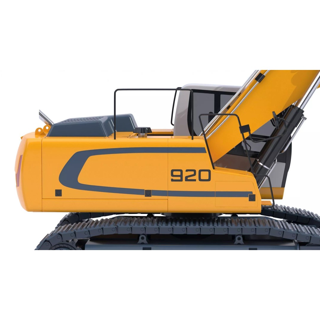 Liebherr R920 Litronic Crawler Excavator 3D Model – High Poly PBR Asset, FBX, OBJ - View 18