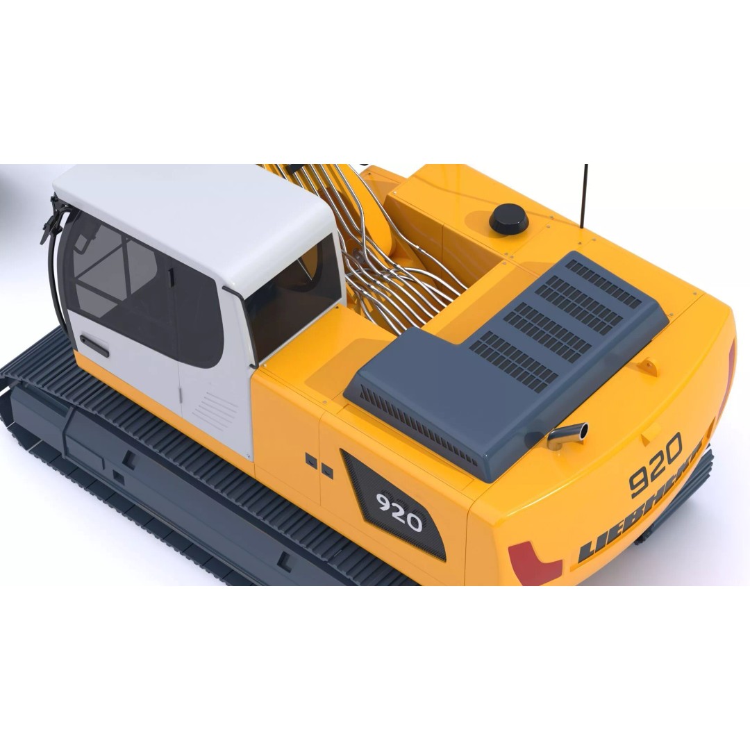 Liebherr R920 Litronic Crawler Excavator 3D Model – High Poly PBR Asset, FBX, OBJ - View 19