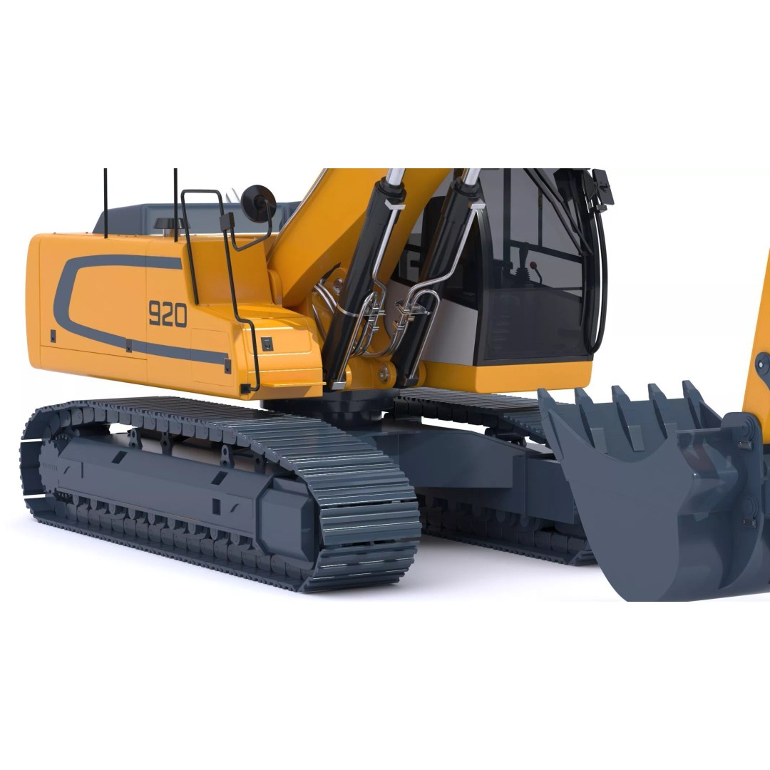 Liebherr R920 Litronic Crawler Excavator 3D Model – High Poly PBR Asset, FBX, OBJ - View 21