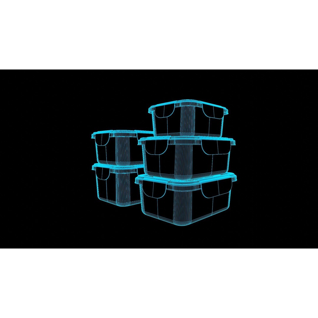 Food Storage Container 3D Model – Low Poly PBR Kitchenware, FBX, OBJ