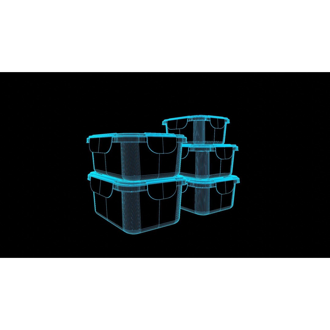 Food Storage Container 3D Model – Low Poly PBR Kitchenware, FBX, OBJ - View 9