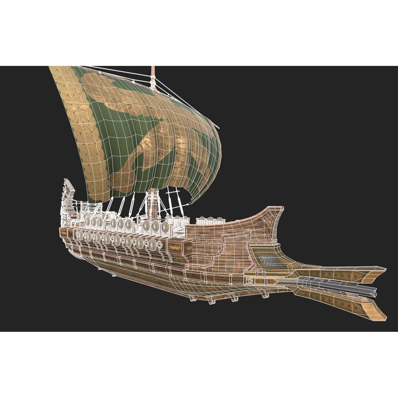 Trireme - Low-Poly Game-Ready 3D Model