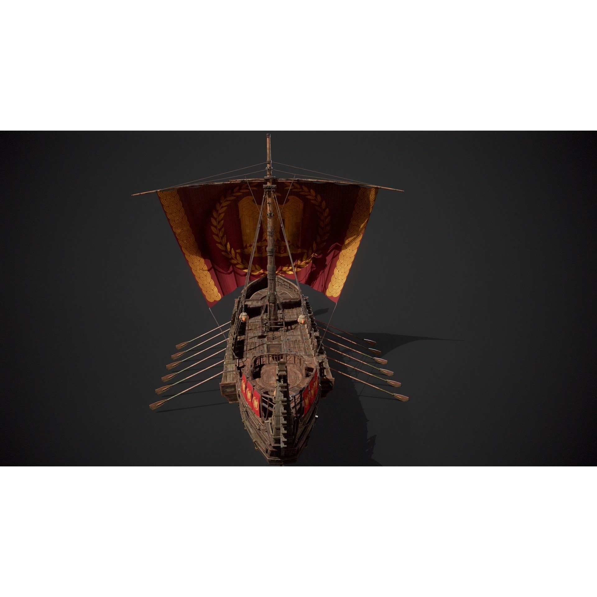 Trireme - Low-Poly Game-Ready 3D Model - View 11