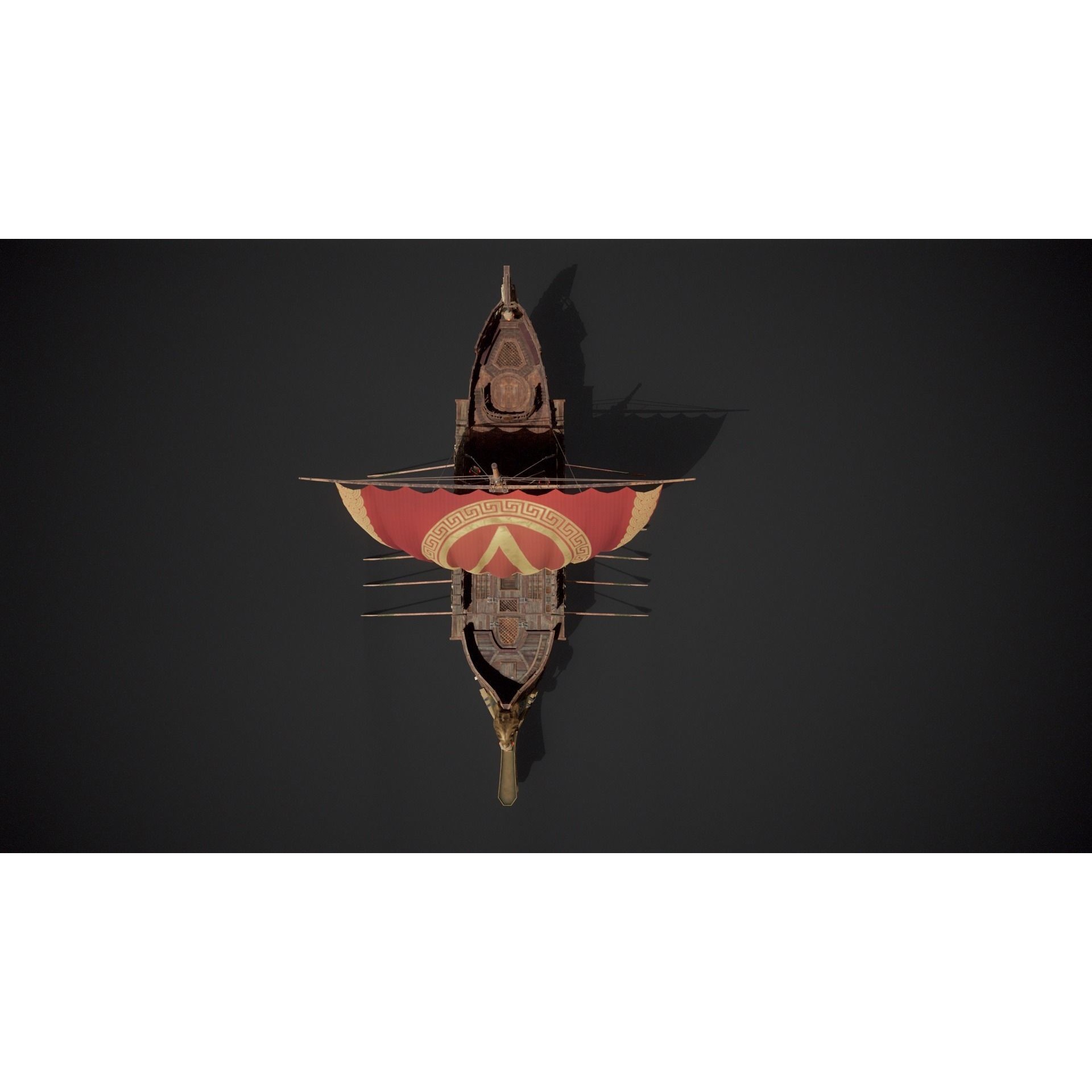 Trireme - Low-Poly Game-Ready 3D Model - View 12