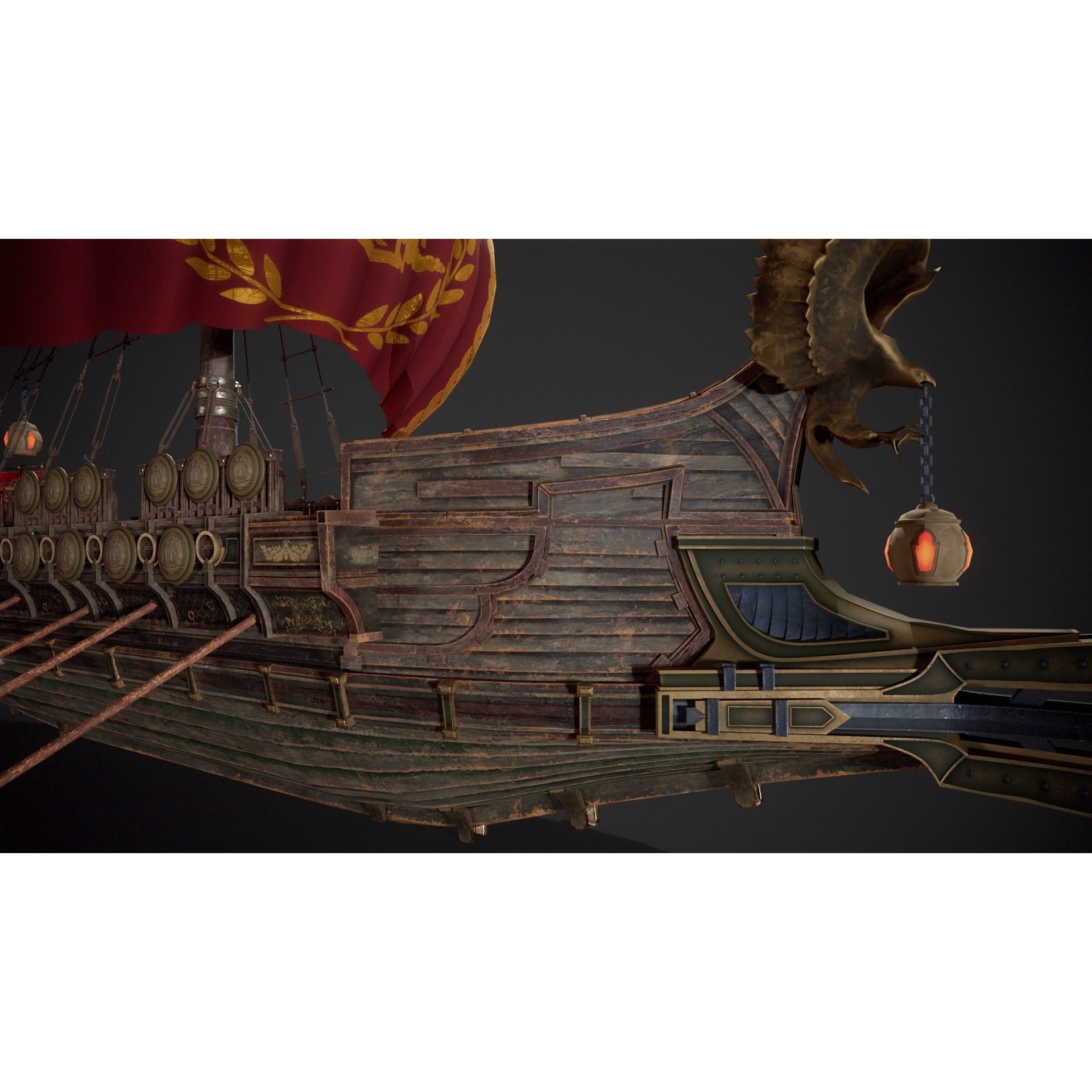 Trireme - Low-Poly Game-Ready 3D Model - View 13