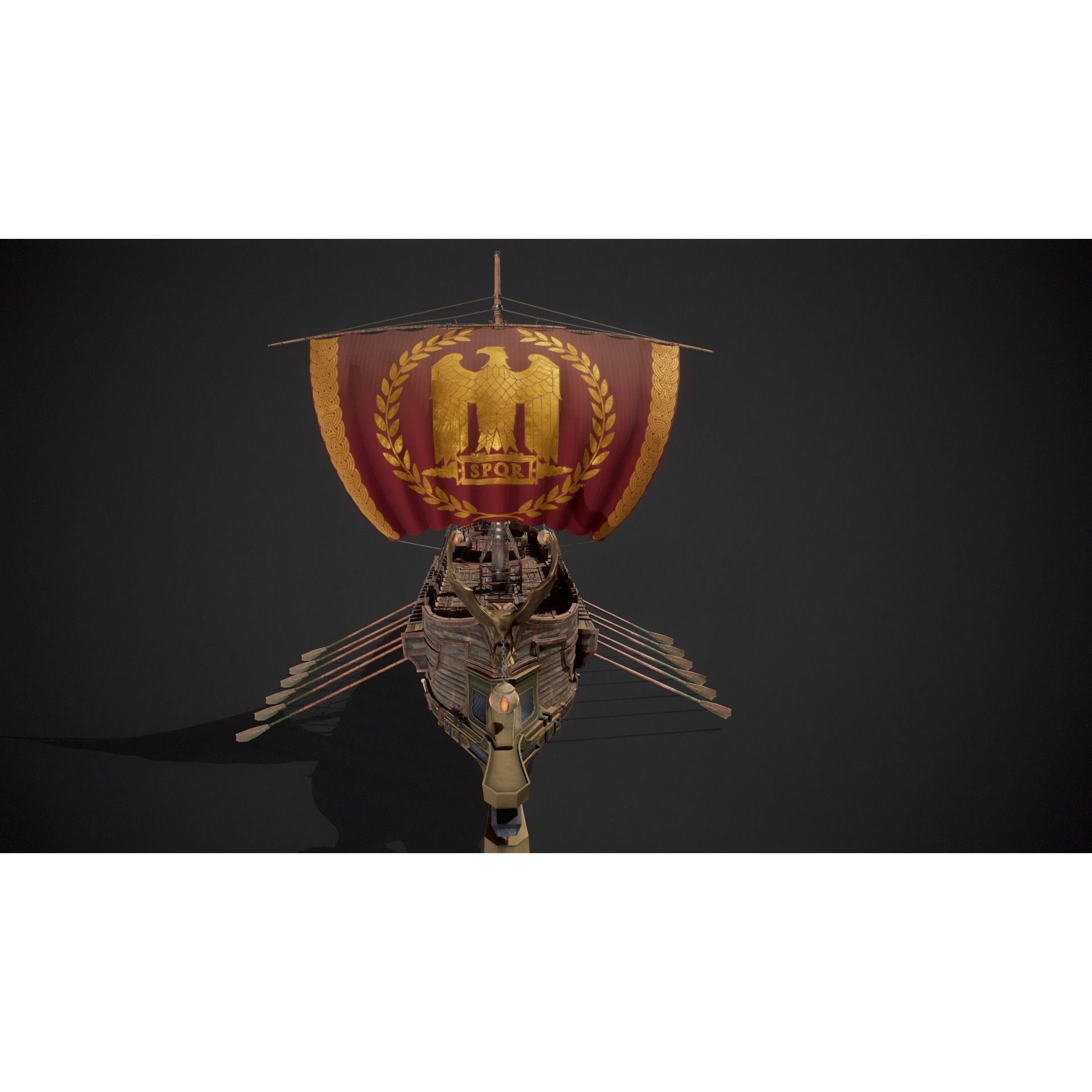 Trireme - Low-Poly Game-Ready 3D Model - View 14