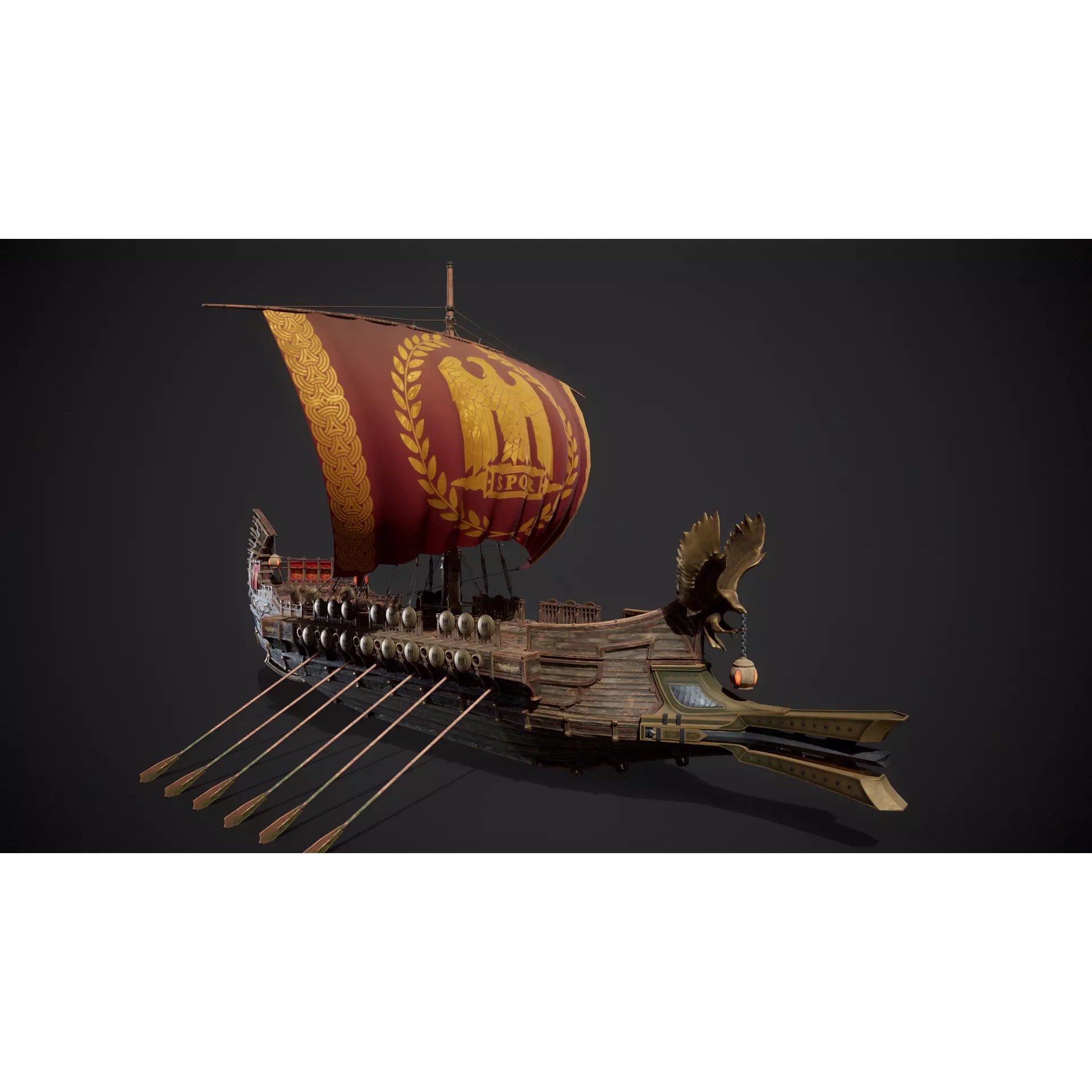 Trireme - Low-Poly Game-Ready 3D Model - View 2