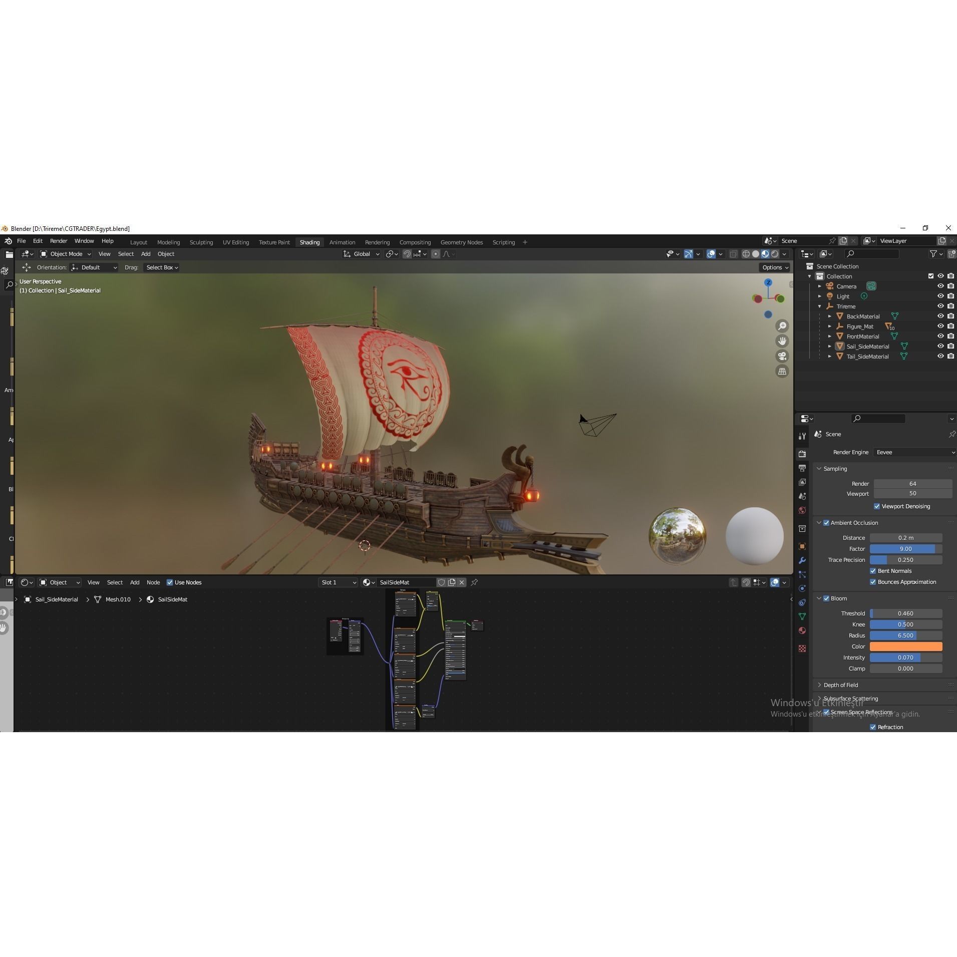 Trireme - Low-Poly Game-Ready 3D Model - View 23
