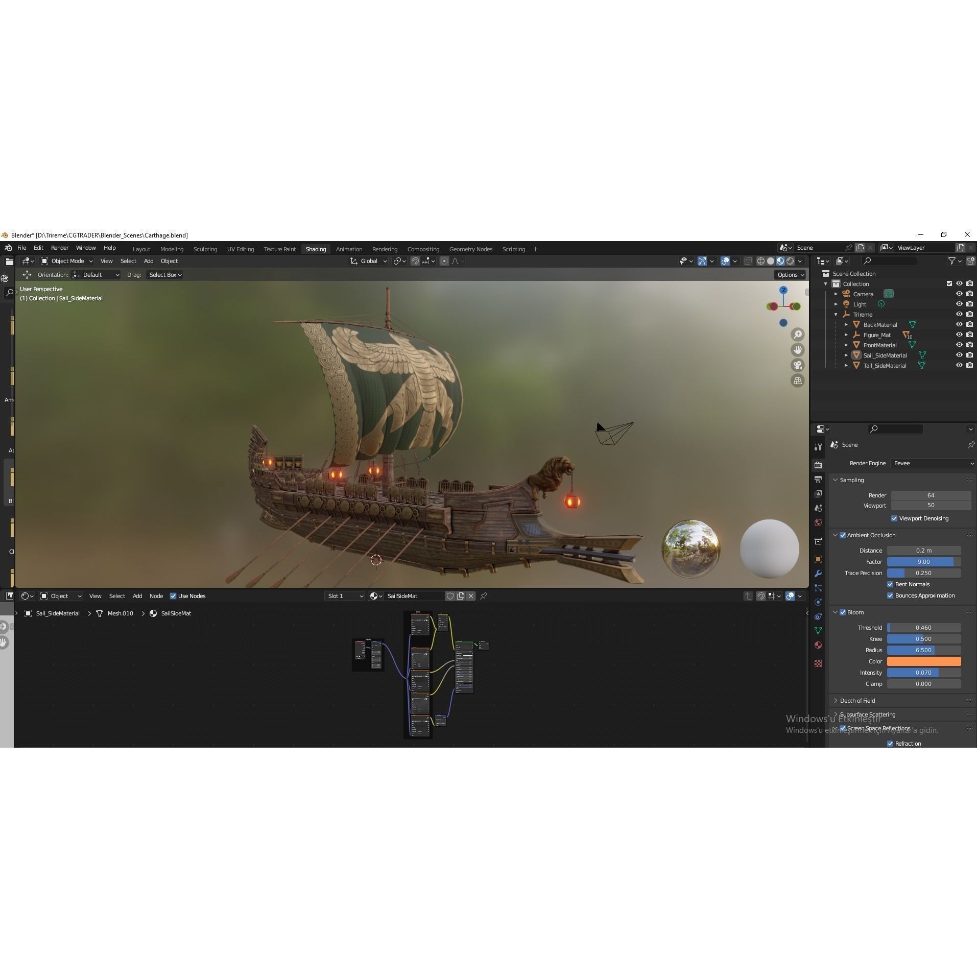 Trireme - Low-Poly Game-Ready 3D Model - View 28
