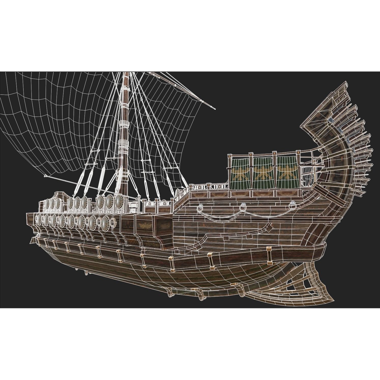 Trireme - Low-Poly Game-Ready 3D Model - View 36