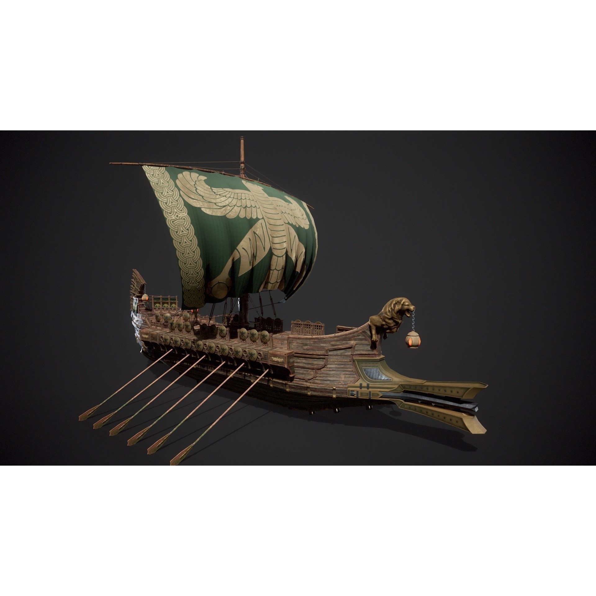 Trireme - Low-Poly Game-Ready 3D Model - View 7