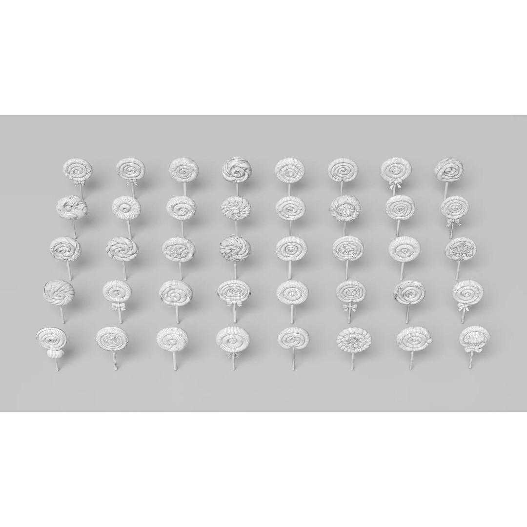 Whirlpool Lollipop 3D Model – Christmas Style PBR Asset, FBX, OBJ