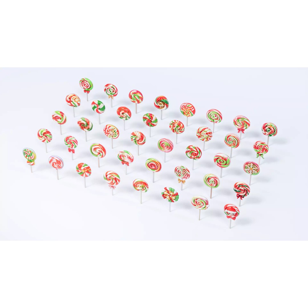 Whirlpool Lollipop 3D Model – Christmas Style PBR Asset, FBX, OBJ - View 3